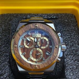Invicta Reserve Gold and Wood-Tone Chronograph